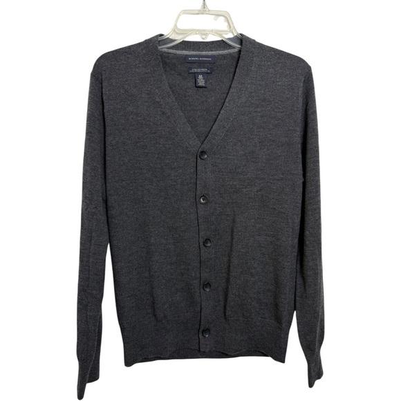 Banana Republic Extra Fine Merino Wool Cardigan Sweater Men’s Size Small Grey - Picture 8 of 8